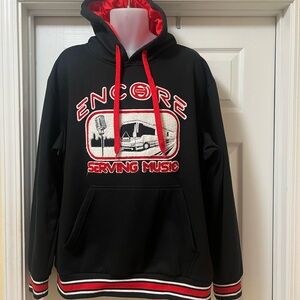 Encore Jeans Black and Red Graphic Hoodie